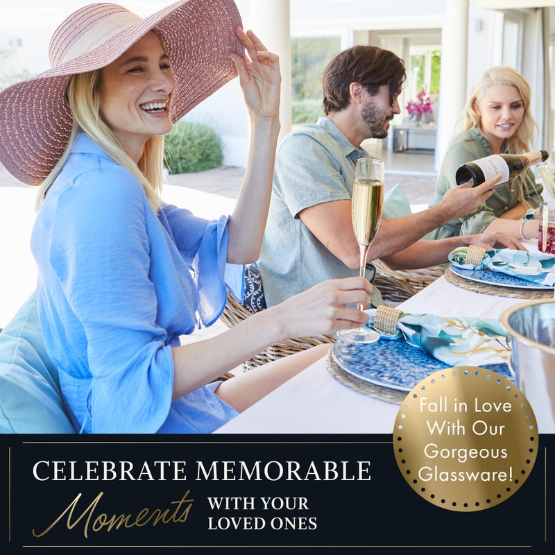 ELIXIR GLASSWARE Champagne Flutes - 5 oz - Set of 2 Crystal Glass Flutes, Hand Blown Edge Champagne Glasses - Premium Crystal Champagne Glasses - Prosecco Wine Flute, Mimosa Glasses, Bar Glassware - Image 2